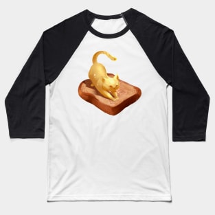 Butter Cat on Toast Baseball T-Shirt